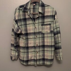 Plaid Button-Up Women's Jacket